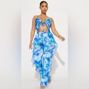 blue fashion nova two piece set